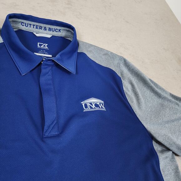 UNCW Seahawks Polo Shirt Blue gray Drytec 50+ UPF Wilmington NC COLLEGE SPORT M - Picture 4 of 10